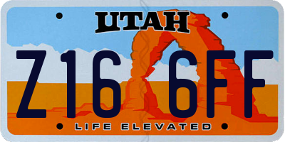UT license plate Z166FF