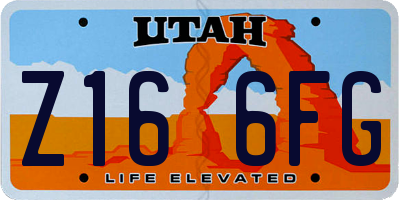 UT license plate Z166FG