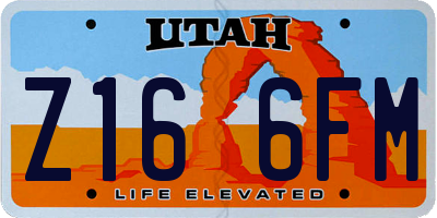 UT license plate Z166FM