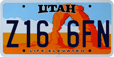 UT license plate Z166FN