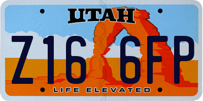 UT license plate Z166FP
