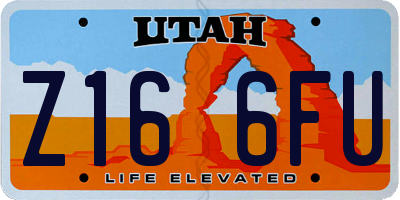 UT license plate Z166FU