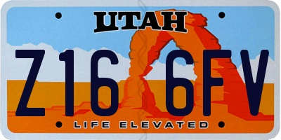 UT license plate Z166FV