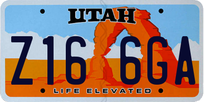 UT license plate Z166GA