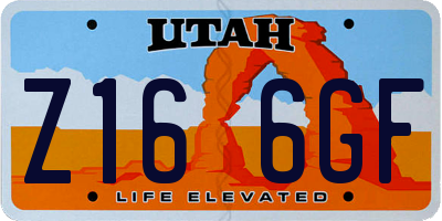 UT license plate Z166GF
