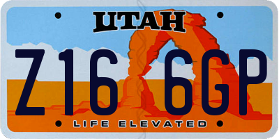 UT license plate Z166GP