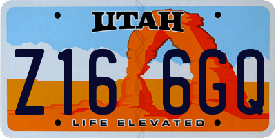UT license plate Z166GQ