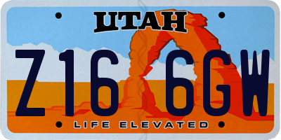UT license plate Z166GW