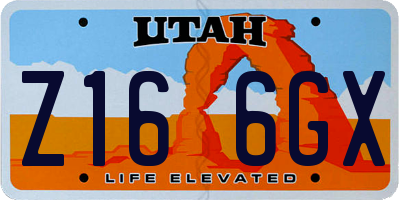 UT license plate Z166GX