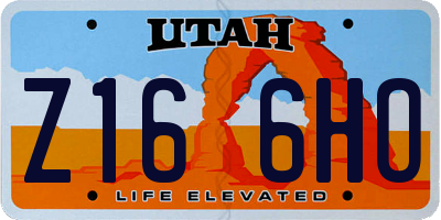 UT license plate Z166HO