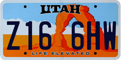 UT license plate Z166HW