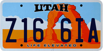 UT license plate Z166IA