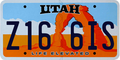 UT license plate Z166IS