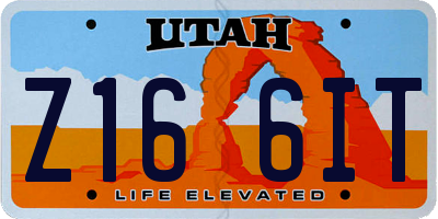 UT license plate Z166IT