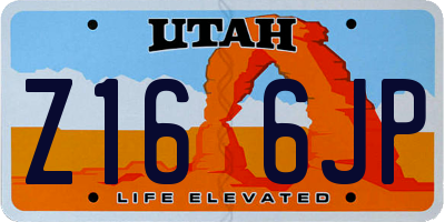 UT license plate Z166JP
