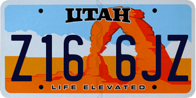 UT license plate Z166JZ