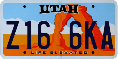 UT license plate Z166KA