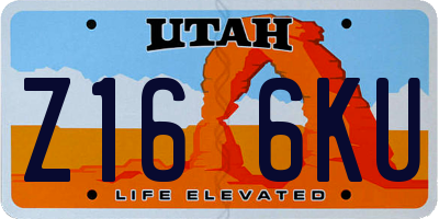 UT license plate Z166KU