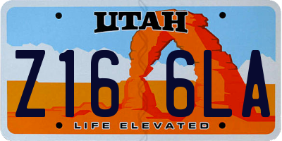 UT license plate Z166LA