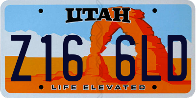UT license plate Z166LD