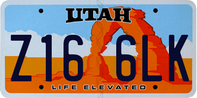 UT license plate Z166LK