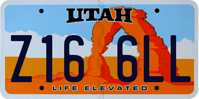 UT license plate Z166LL