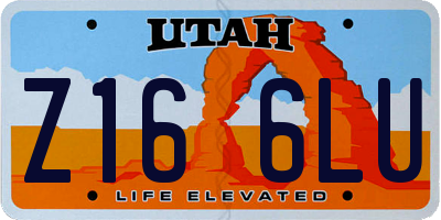 UT license plate Z166LU