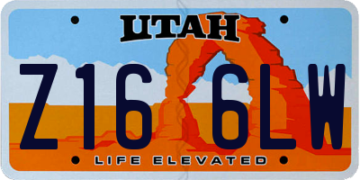 UT license plate Z166LW