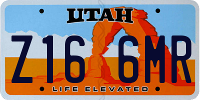 UT license plate Z166MR