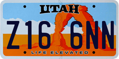 UT license plate Z166NN