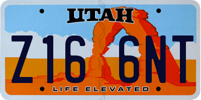 UT license plate Z166NT