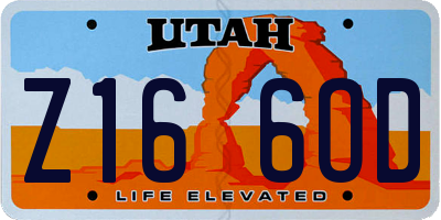 UT license plate Z166OD