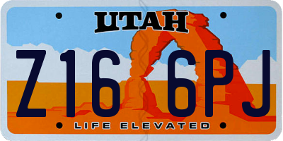 UT license plate Z166PJ