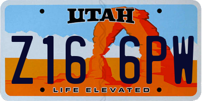 UT license plate Z166PW