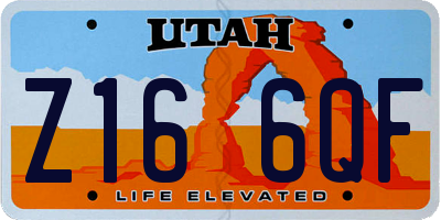 UT license plate Z166QF