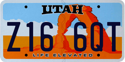 UT license plate Z166QT