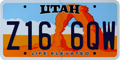 UT license plate Z166QW