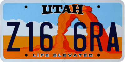 UT license plate Z166RA