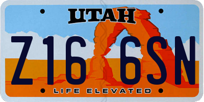 UT license plate Z166SN