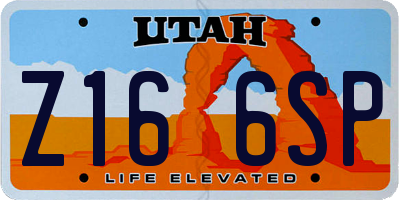 UT license plate Z166SP