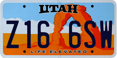 UT license plate Z166SW