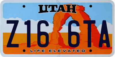 UT license plate Z166TA