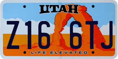 UT license plate Z166TJ