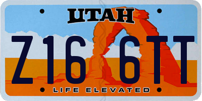 UT license plate Z166TT