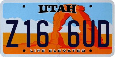 UT license plate Z166UD