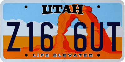 UT license plate Z166UT