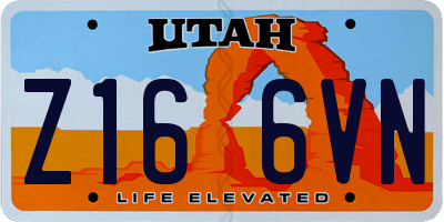UT license plate Z166VN