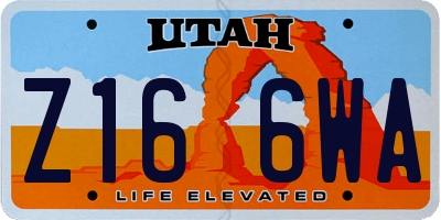 UT license plate Z166WA