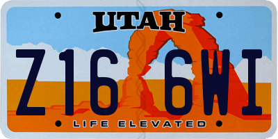 UT license plate Z166WI