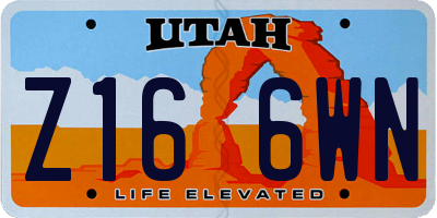 UT license plate Z166WN